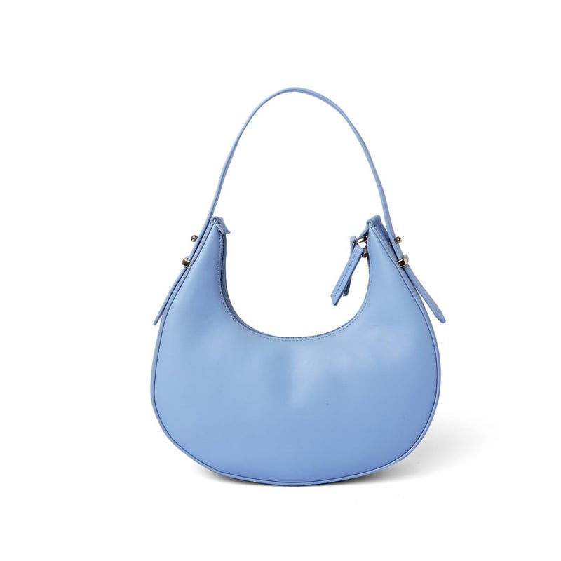 KLEIO Vegan Leather Half Moon Handbag for Women - Turquoise - Image 2